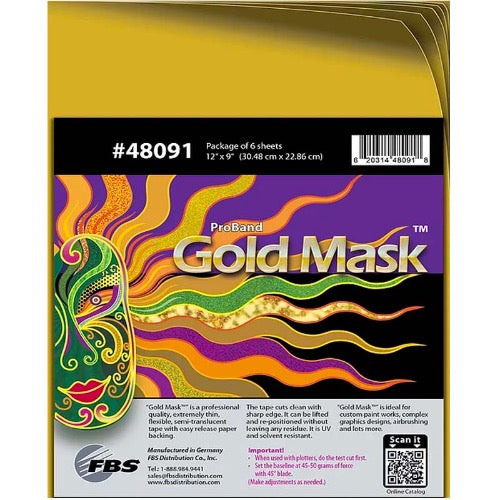 Blue and Gold Plotter Mask Sheets 12"